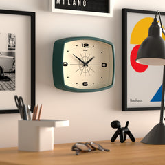 Jones Movie wall clock in eden green 25cm