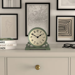 Jones Saloon mantel clock in asparagus green