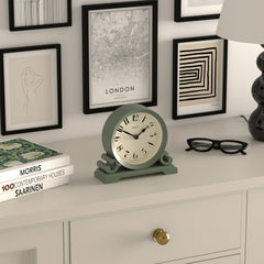 Jones Saloon mantel clock in asparagus green