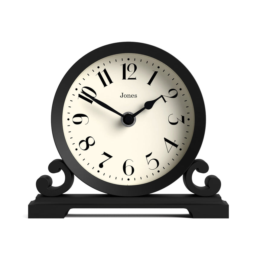 Jones Saloon mantel clock in black