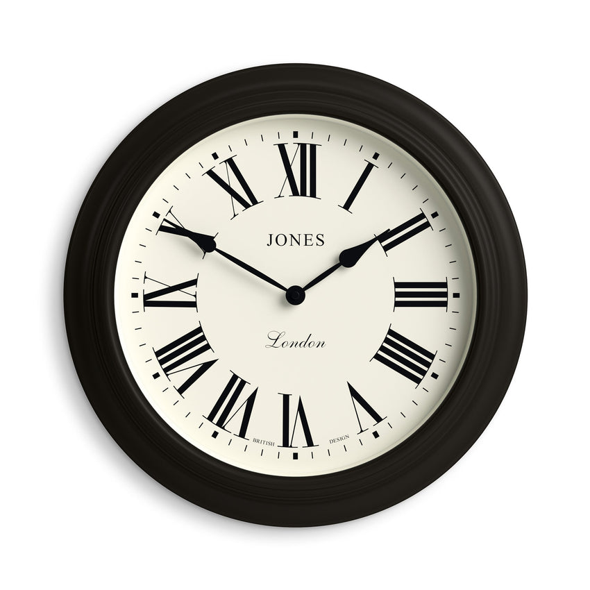 Jones Supper Club wall clock in black 40cm