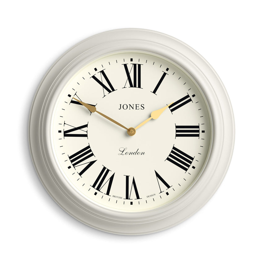 Jones Supper Club wall clock in powder grey 40cm