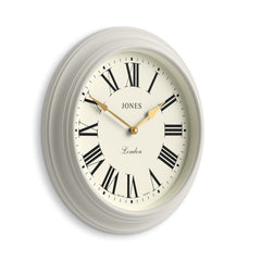 Jones Supper Club wall clock in powder grey 40cm