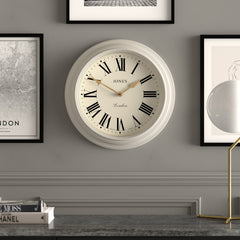 Jones Supper Club wall clock in powder grey 40cm