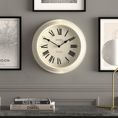 Jones Supper Club wall clock in pale cream 40cm